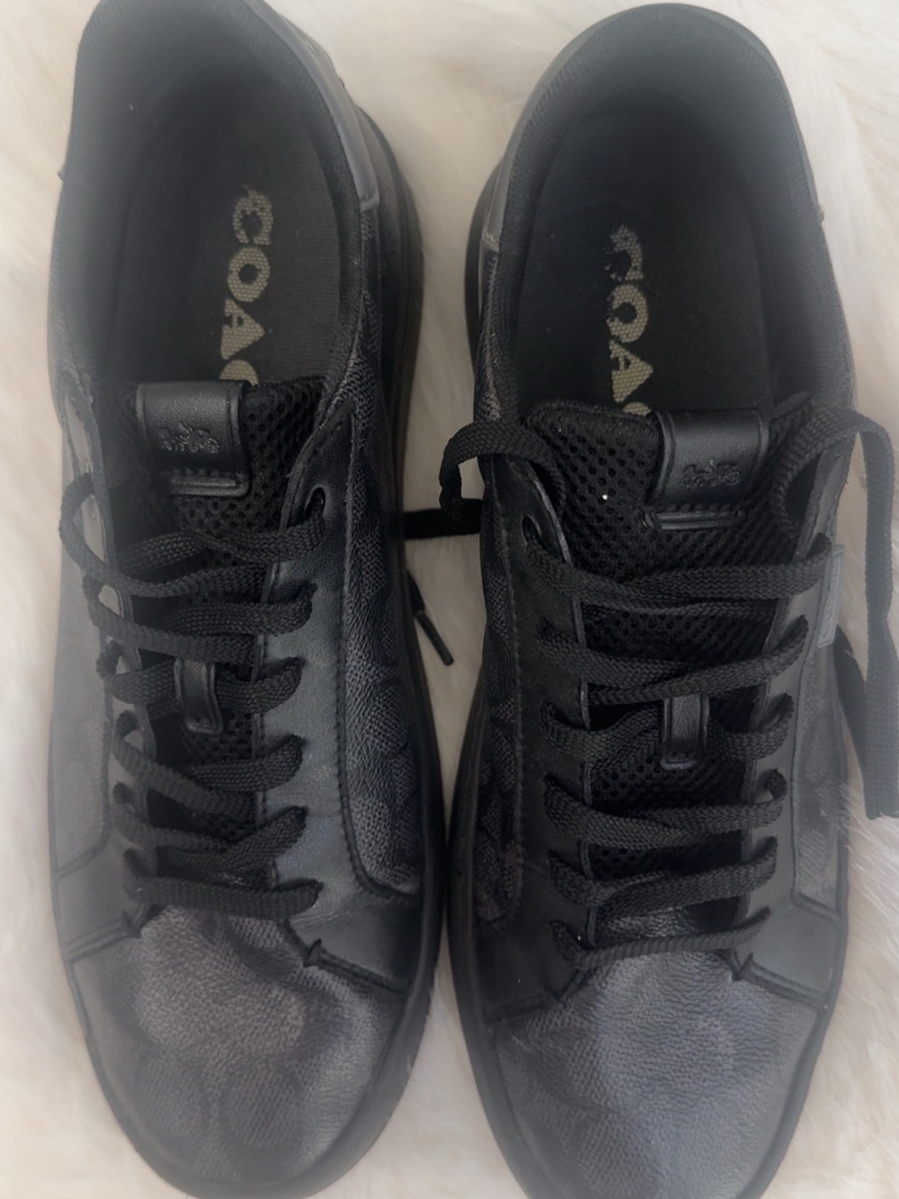 Coach Men's Black Low-Top Leather Sneakers